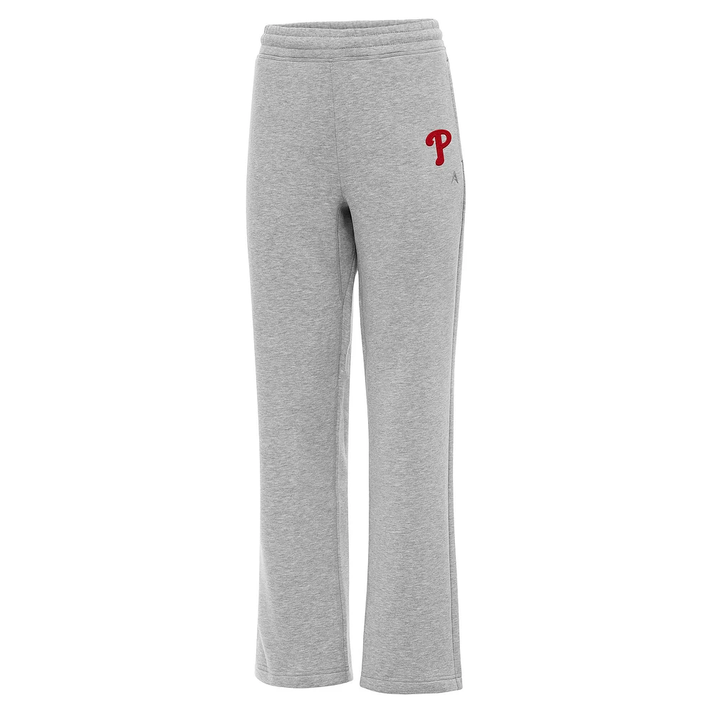 Women's Antigua Heather Gray Philadelphia Phillies Victory Sweatpants