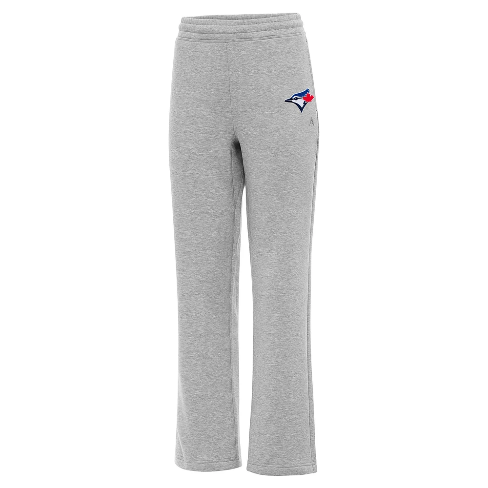 Women's Antigua Heather Gray Toronto Blue Jays Victory Sweatpants
