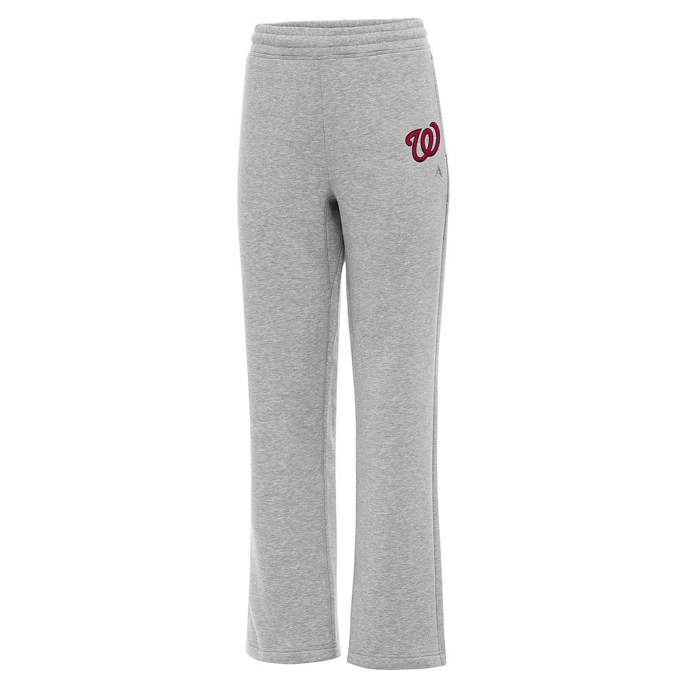 Women's Antigua Heather Gray Washington Nationals Victory Sweatpants