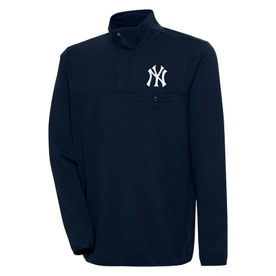 Men's Antigua Navy New York Yankees Steamer Quarter-Snap Pullover Jacket
