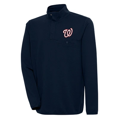 Men's Antigua Navy Washington Nationals Steamer Quarter-Snap Pullover Jacket