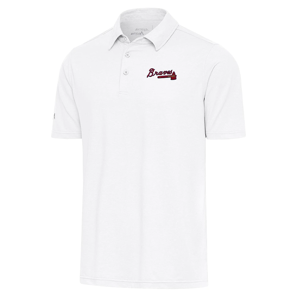 Men's Antigua White Atlanta Braves Par Polo