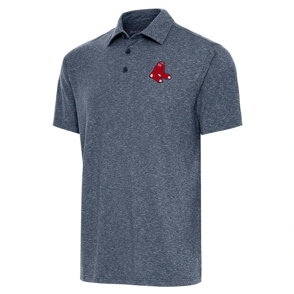 Men's Antigua Heather Navy Boston Red Sox Par Polo