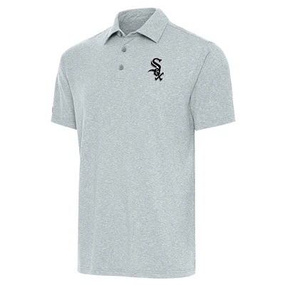 Men's Antigua Heather Gray Chicago White Sox Par Polo