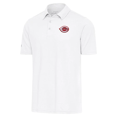Men's Antigua White Cincinnati Reds Par Polo