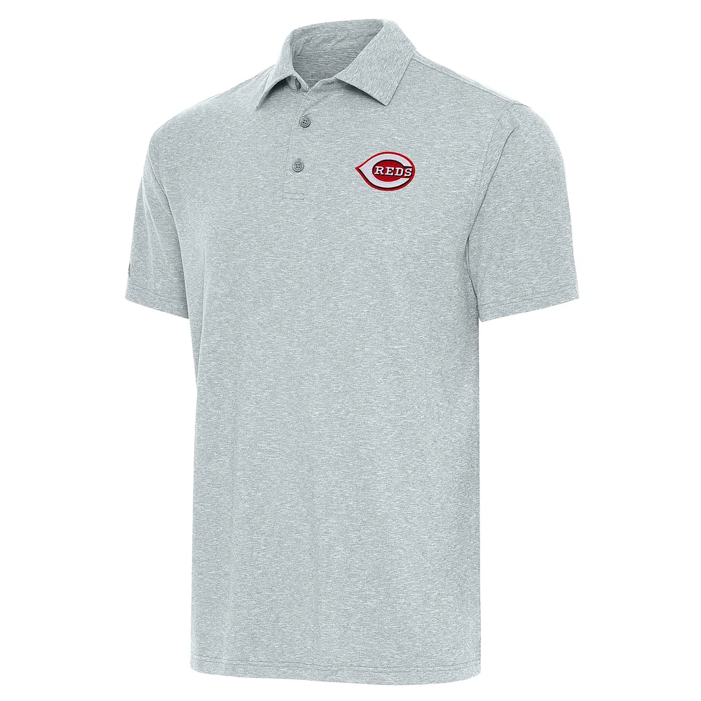 Men's Antigua Heather Cincinnati Reds Par Polo