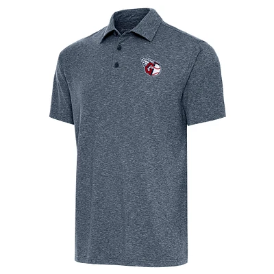Men's Antigua Heather Navy Cleveland Guardians Par Polo