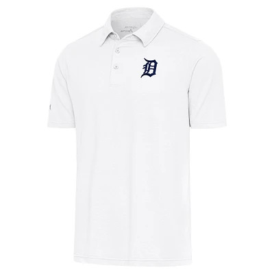 Men's Antigua White Detroit Tigers Par Polo