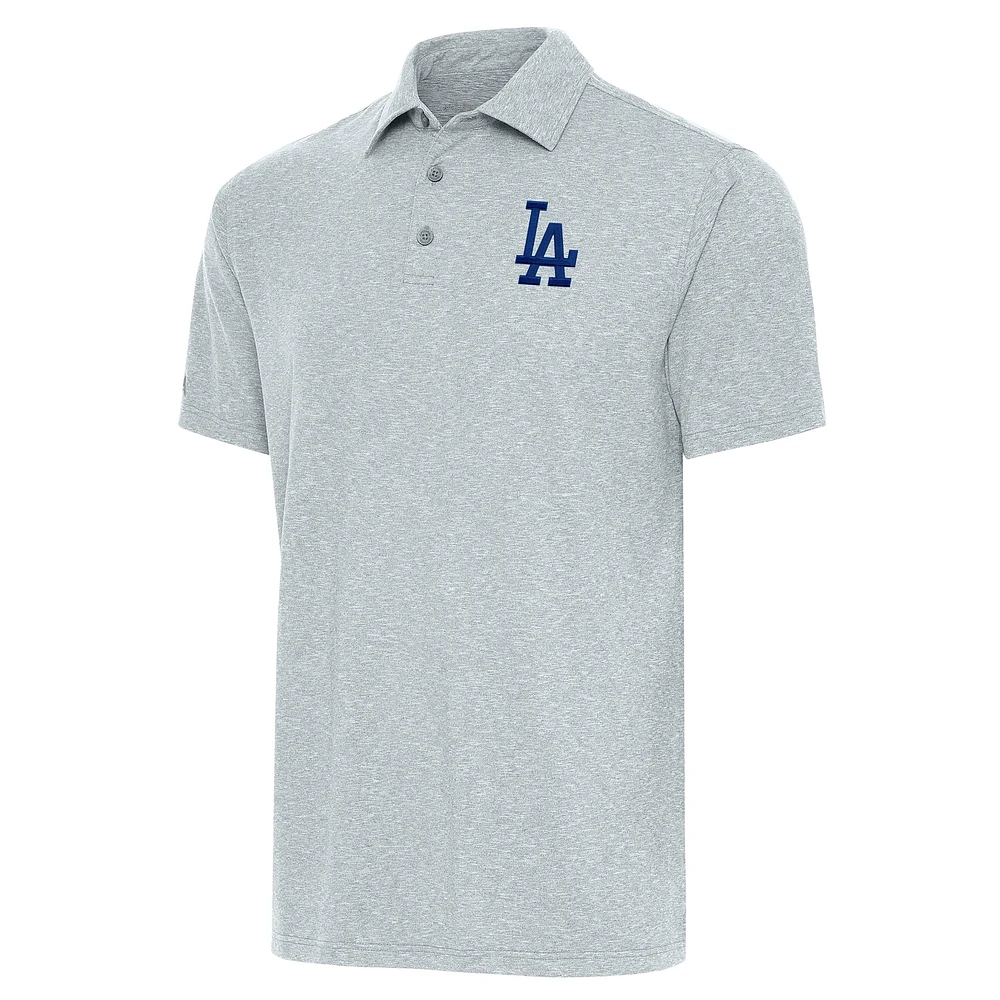 Men's Antigua Heather Gray Los Angeles Dodgers Par Polo