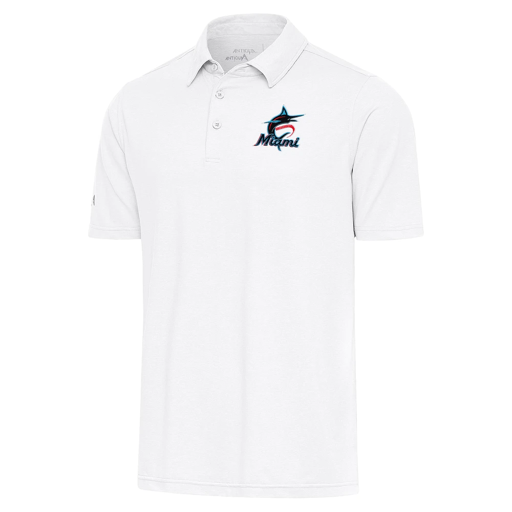 Men's Antigua White Miami Marlins Par Polo