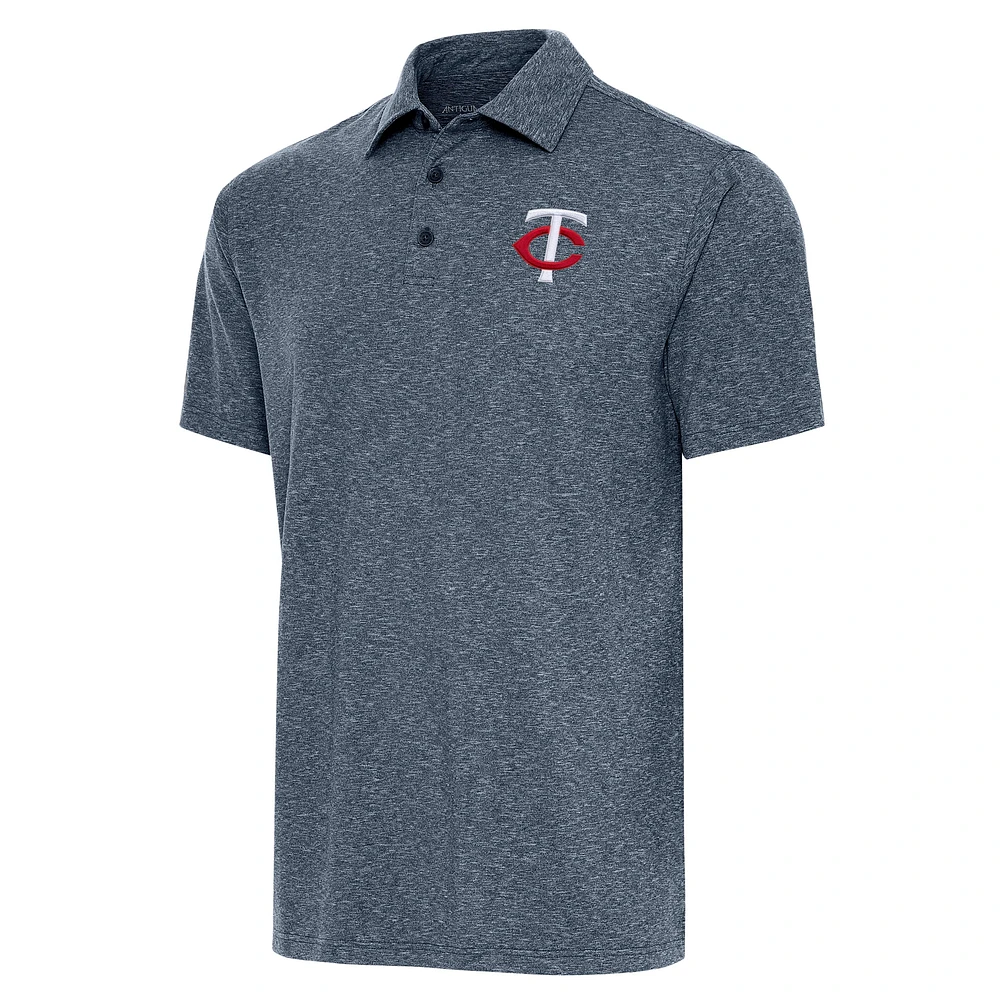 Men's Antigua Heather Navy Minnesota Twins Par Polo