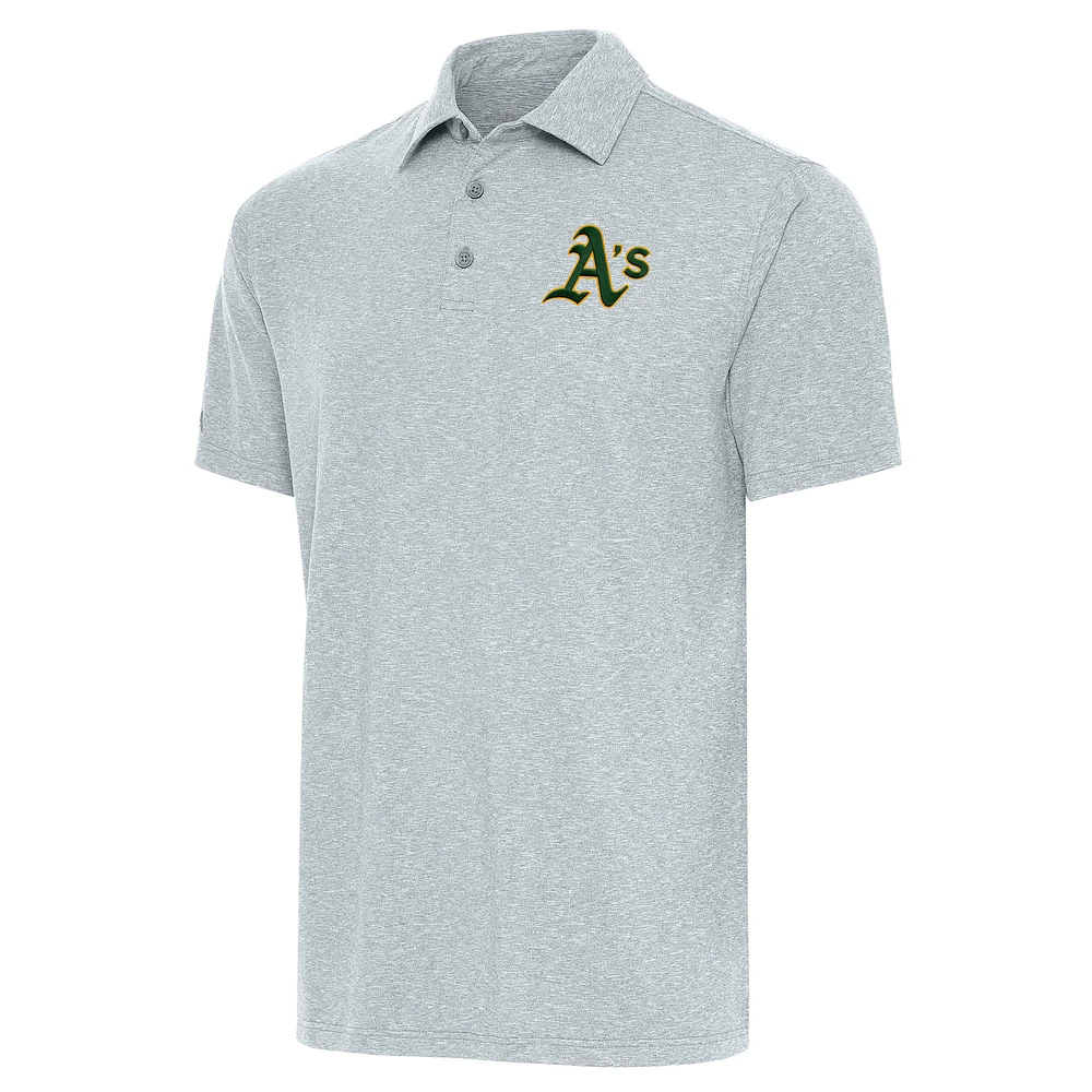 Men's Antigua Heather Gray Athletics Par Polo