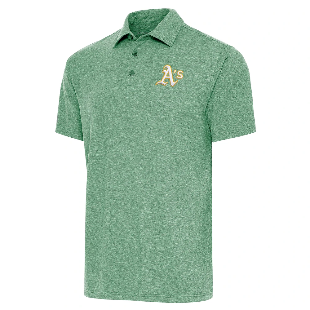 Men's Antigua Heather Green Athletics Par Polo