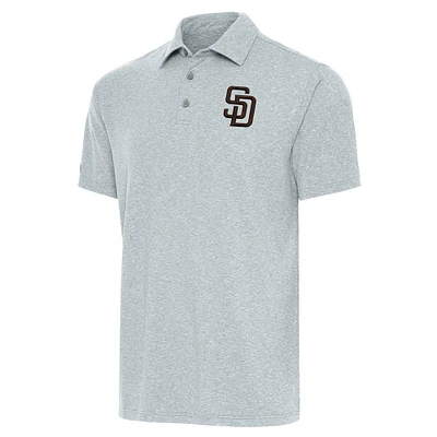 Men's Antigua Heather Gray San Diego Padres Par Polo