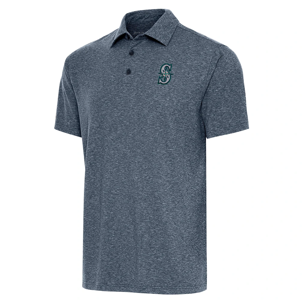 Men's Antigua Heather Navy Seattle Mariners Par Polo