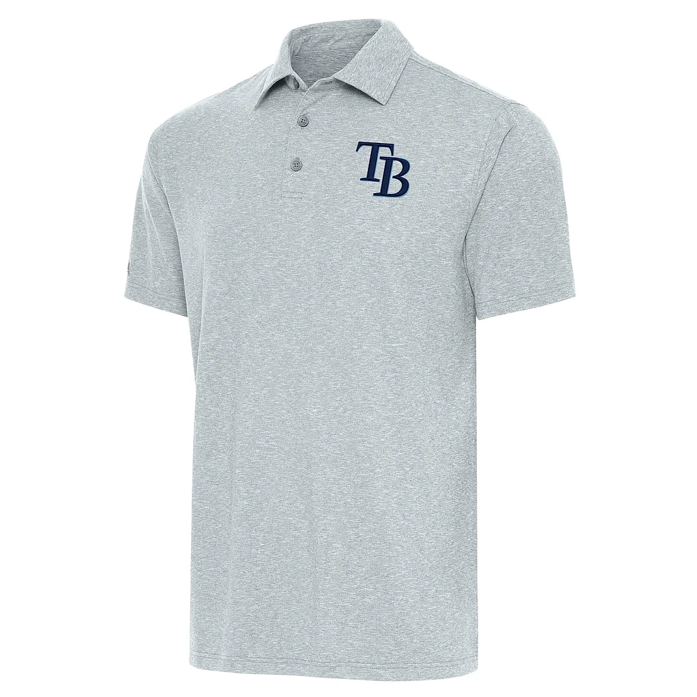 Men's Antigua Heather Gray Tampa Bay Rays Par Polo