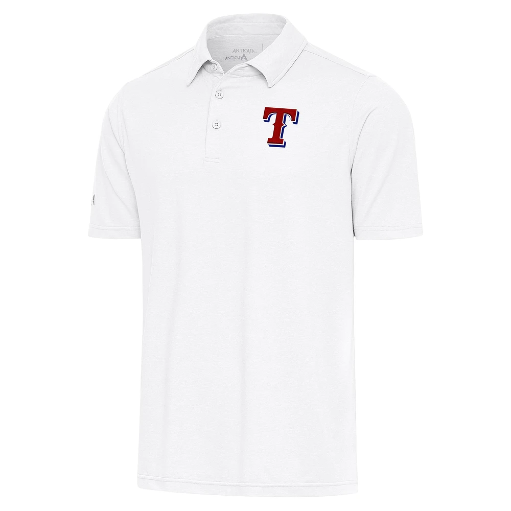 Men's Antigua White Texas Rangers Par Polo