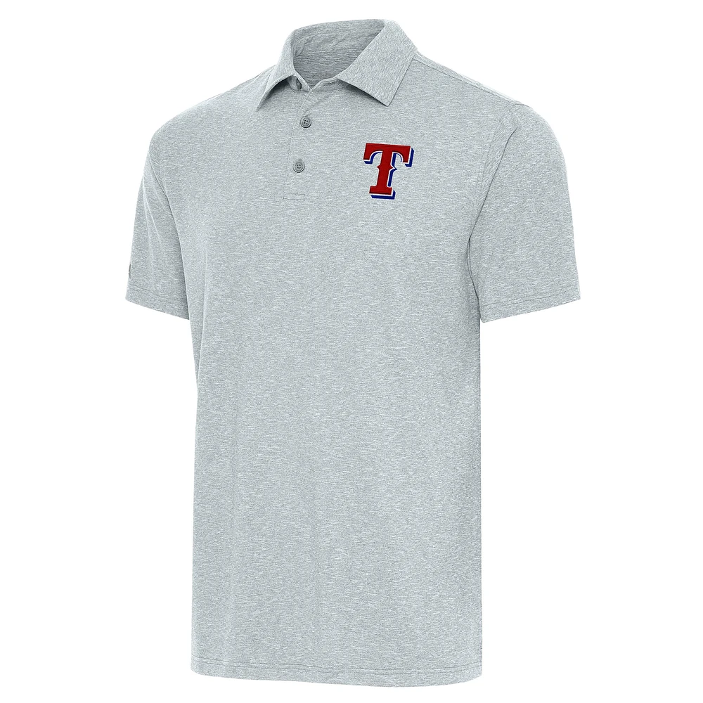 Men's Antigua Heather Texas Rangers Par Polo