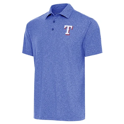 Men's Antigua Heather Royal Texas Rangers Par Polo