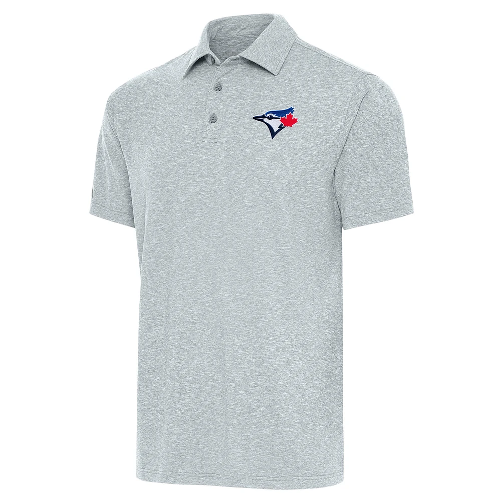 Men's Antigua Heather Gray Toronto Blue Jays Par Polo