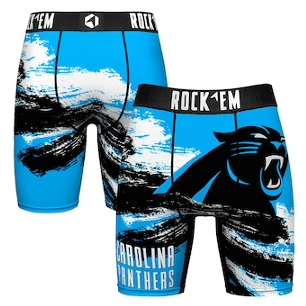 Men's Rock Em Socks Carolina Panthers Gridiron Classic Paint Boxer Briefs