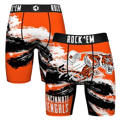 Men's Rock Em Socks Cincinnati Bengals Gridiron Classic Paint Boxer Briefs