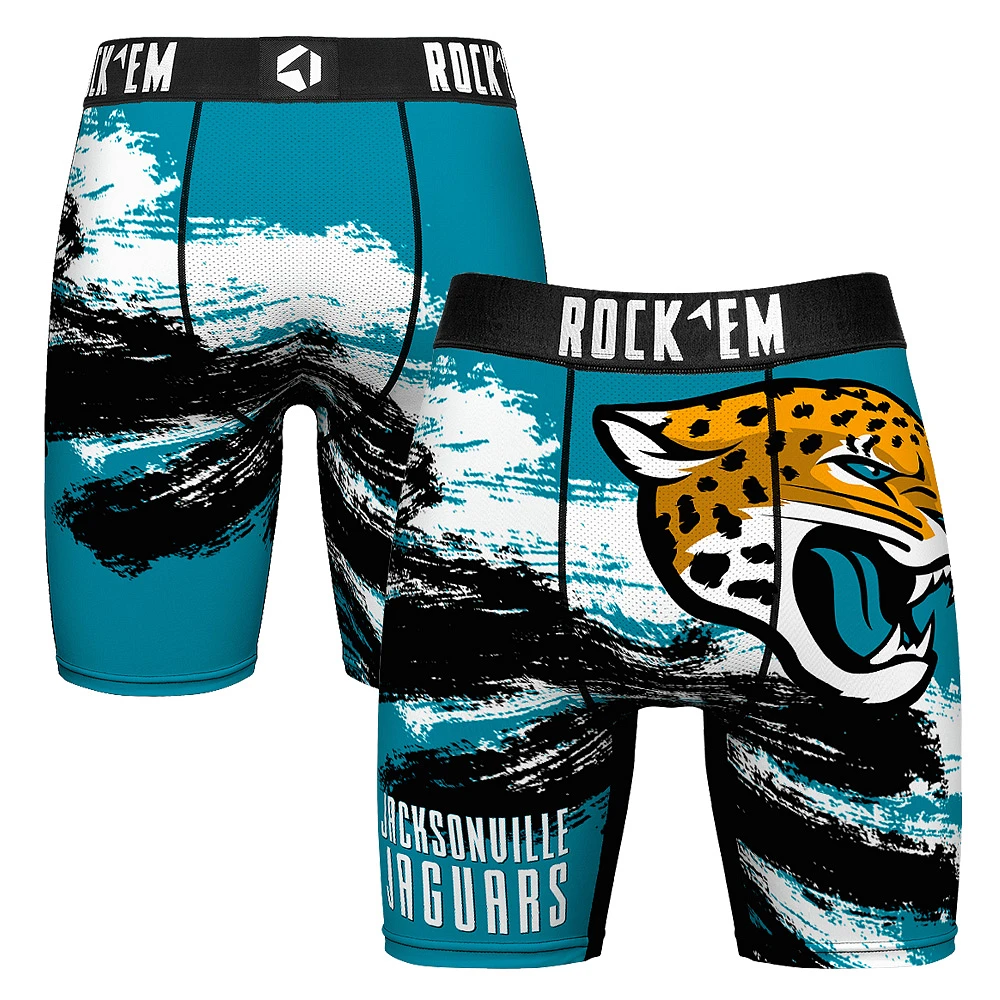 Men's Rock Em Socks Jacksonville Jaguars Gridiron Classic Paint Boxer Briefs