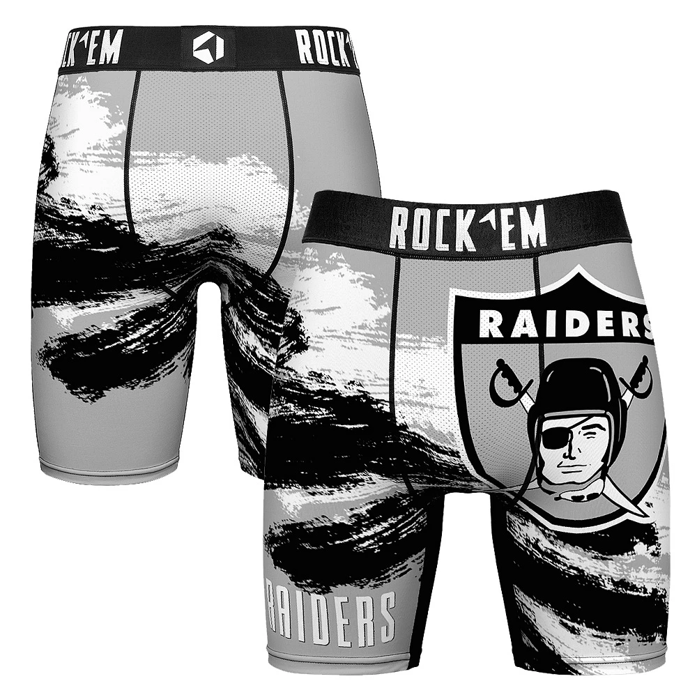 Men's Rock Em Socks Las Vegas Raiders Gridiron Classic Paint Boxer Briefs