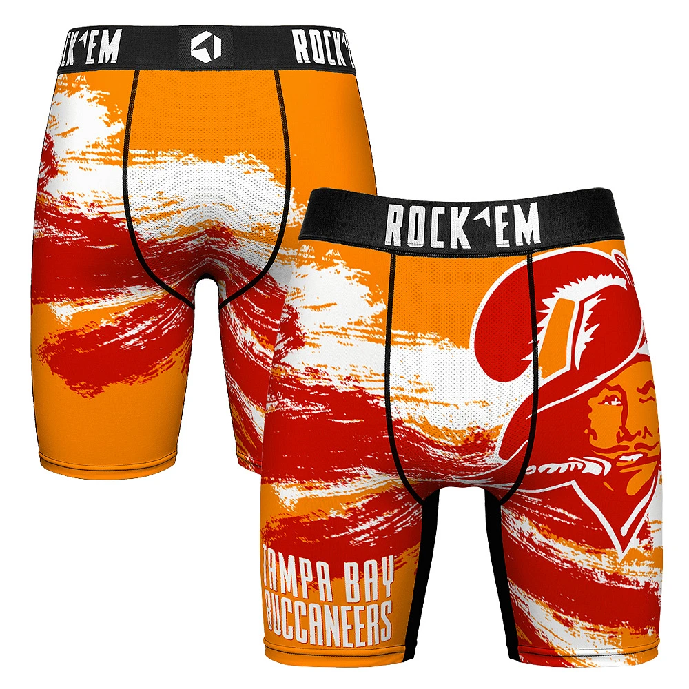 Men's Rock Em Socks Tampa Bay Buccaneers Gridiron Classic Paint Boxer Briefs