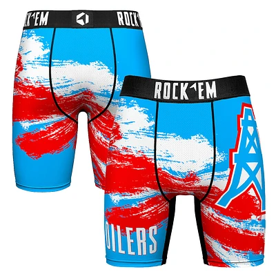 Men's Rock Em Socks Houston Oilers Gridiron Classic Paint Boxer Briefs