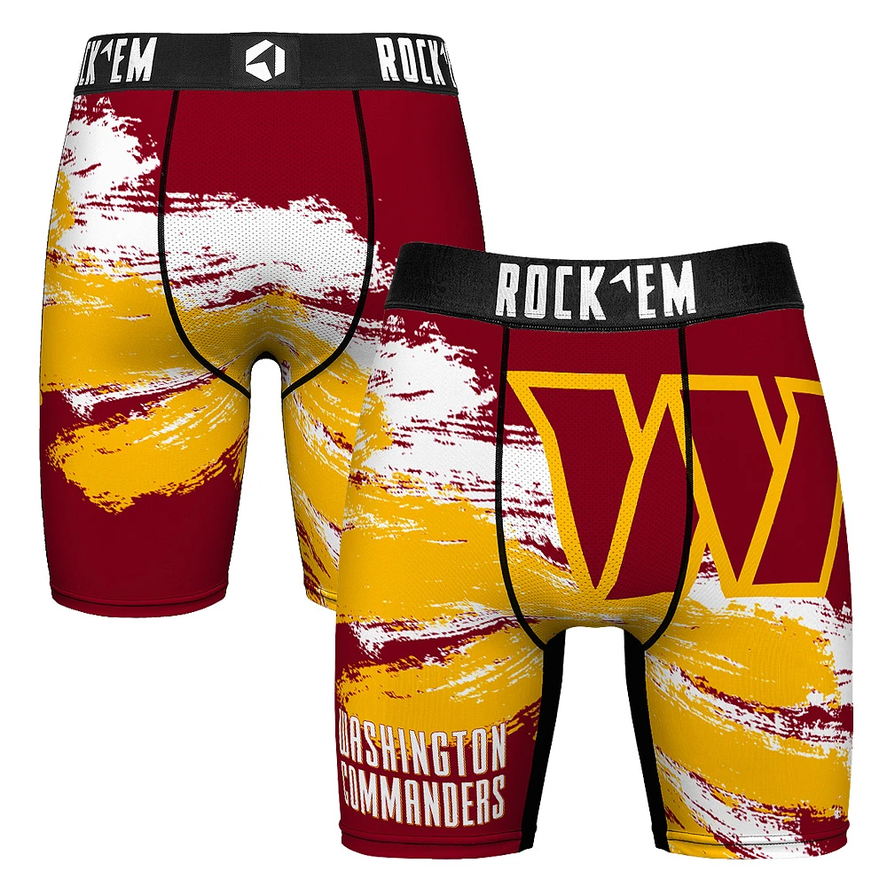Men's Rock Em Socks Washington Commanders Gridiron Classic Paint Boxer Briefs