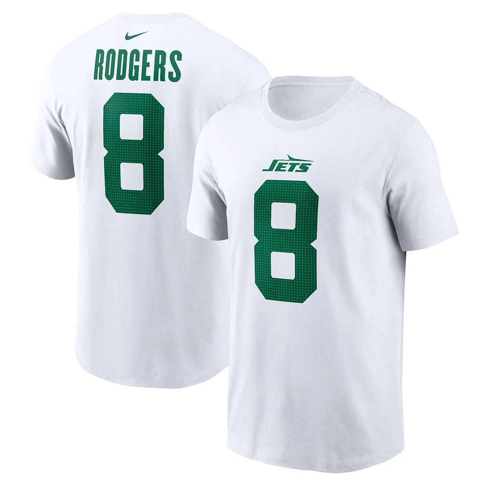 Youth Nike Aaron Rodgers White New York Jets Player Name & Number T-Shirt