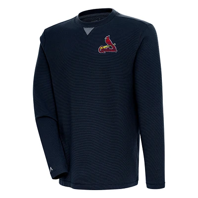 Men's Antigua Navy St. Louis Cardinals Flier Bunker Pullover Sweatshirt