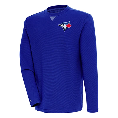 Men's Antigua Royal Toronto Blue Jays Flier Bunker Pullover Sweatshirt