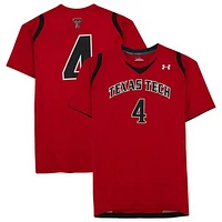 Texas Tech Red Raiders Team-Issued #4 Red Jersey from the Athletics Program