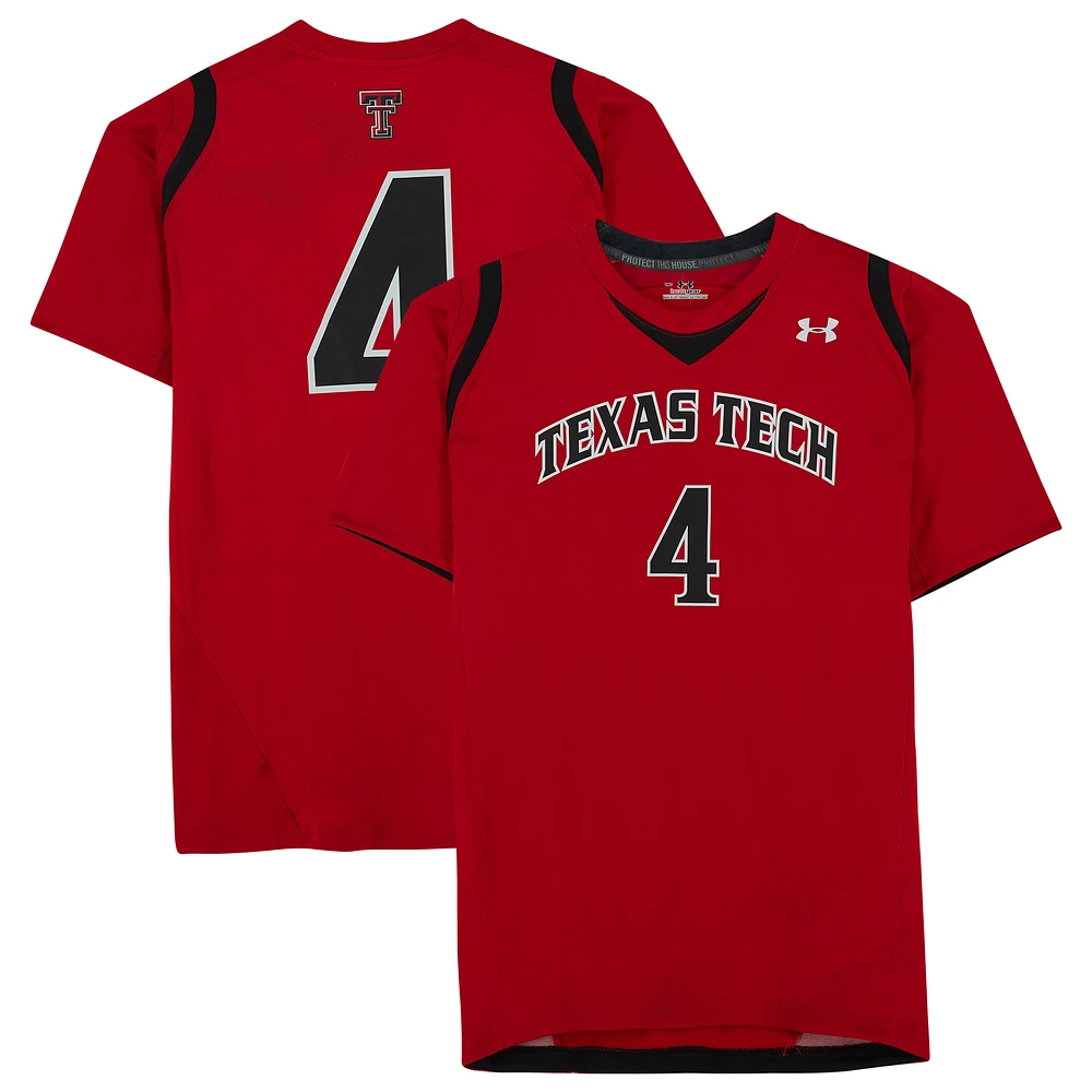 Texas Tech Red Raiders Team-Issued #4 Red Jersey from the Athletics Program
