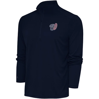 Men's Antigua Navy Washington Nationals Patriotic Tribute Quarter-Zip Pullover Top