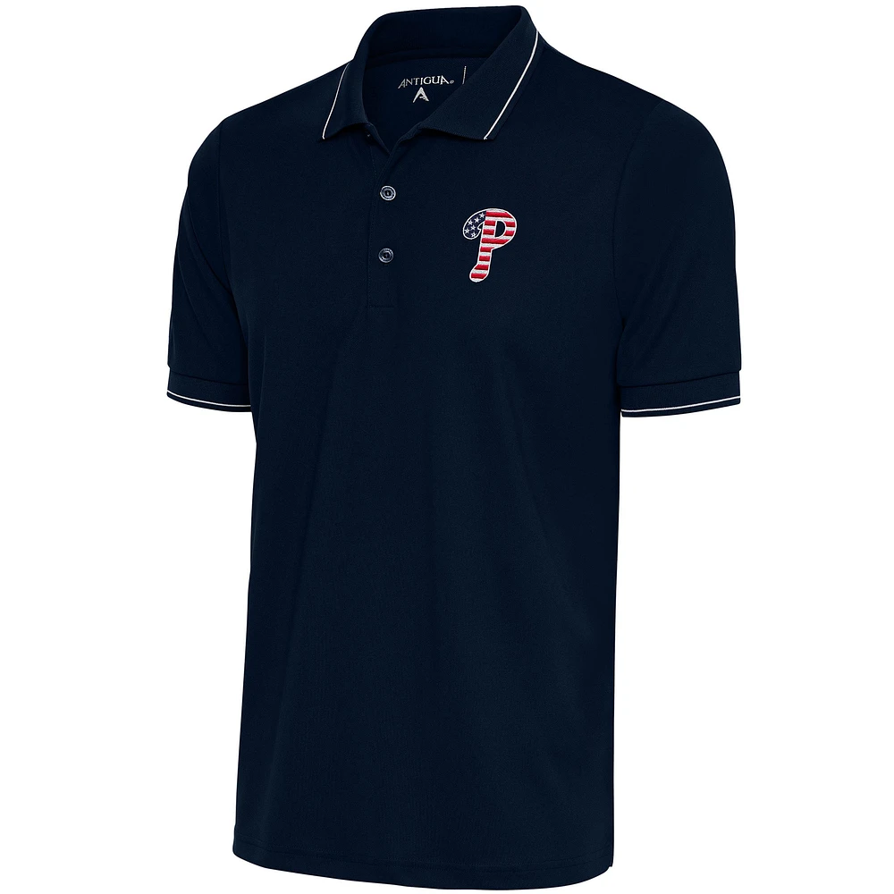 Men's Antigua Navy/White Philadelphia Phillies Patriotic Affluent Polo