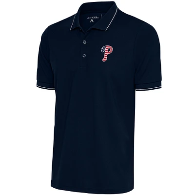 Men's Antigua Navy/White Philadelphia Phillies Patriotic Affluent Polo