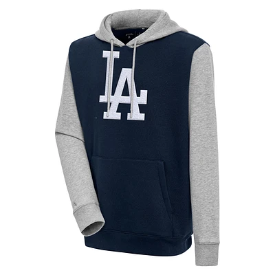 Men's Antigua Navy Los Angeles Dodgers Victory CB Chenille Pullover Hoodie