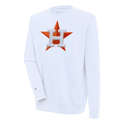 Men's Antigua Houston Astros Victory Crewneck Chenille Pullover Sweatshirt