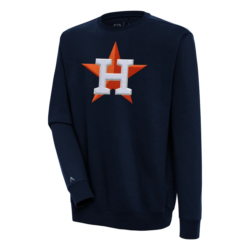 Men's Antigua Navy Houston Astros Victory Crewneck Chenille Pullover Sweatshirt