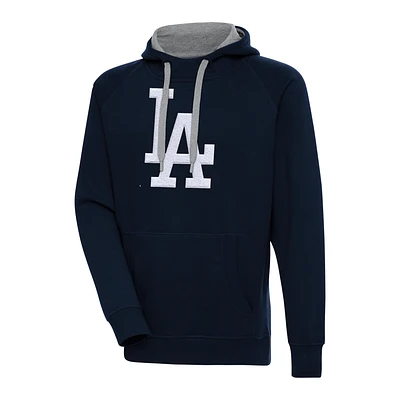 Men's Antigua Navy Los Angeles Dodgers Victory Chenille Pullover Hoodie