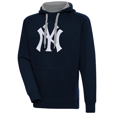 Men's Antigua Royal New York Yankees Victory Chenille Pullover Hoodie