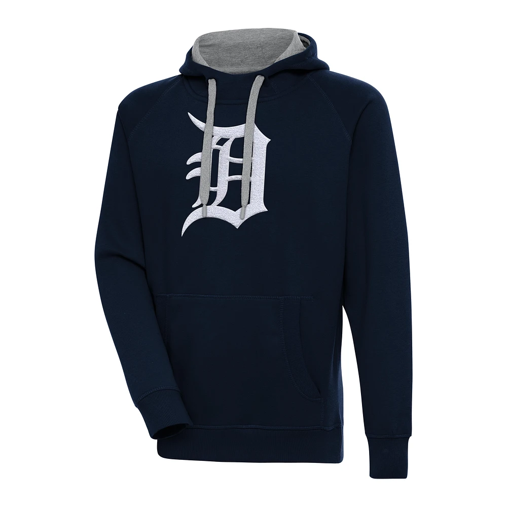 Men's Antigua Navy Detroit Tigers Victory Chenille Pullover Hoodie