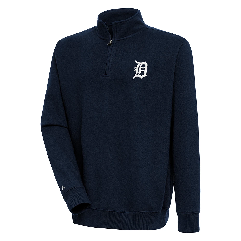 Men's Antigua Navy Detroit Tigers Victory Quarter-Zip Pullover Top