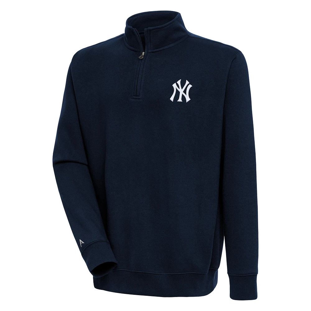 Men's Antigua Navy New York Yankees Victory Quarter-Zip Pullover Top