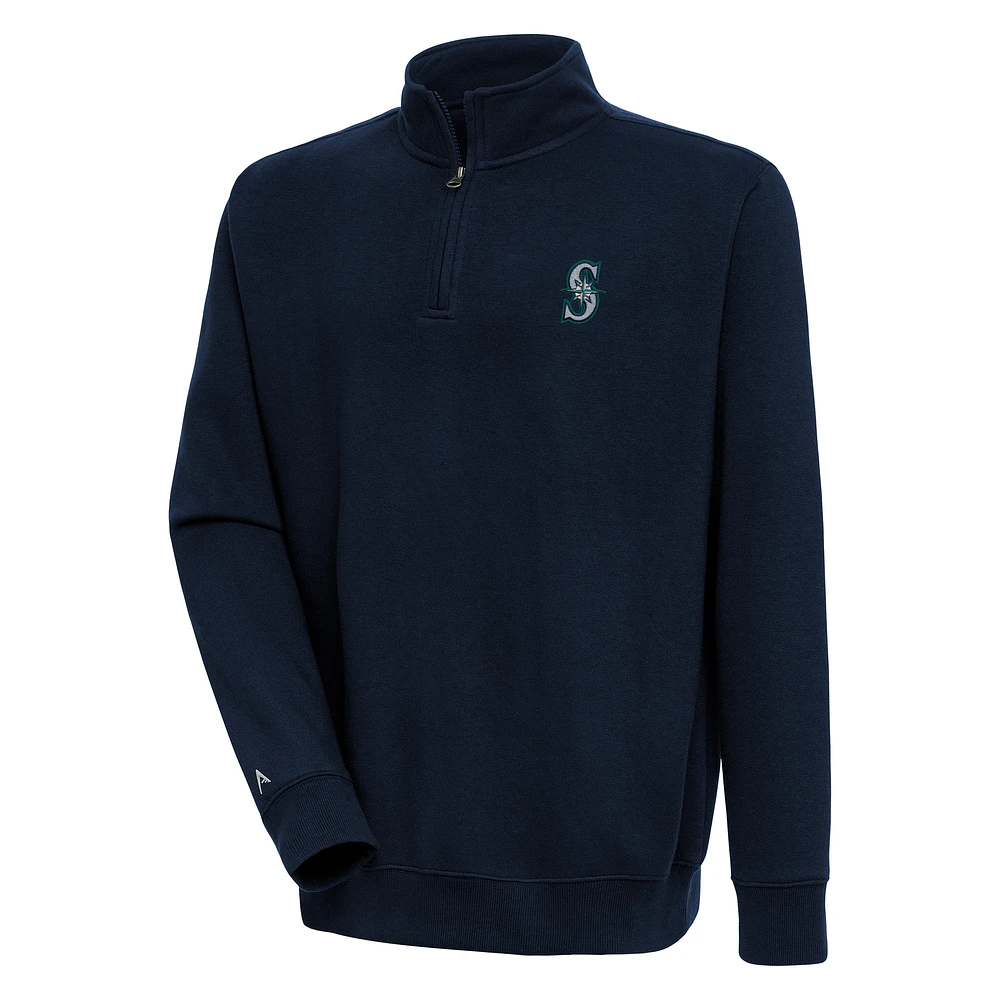 Men's Antigua Navy Seattle Mariners Victory Quarter-Zip Pullover Top