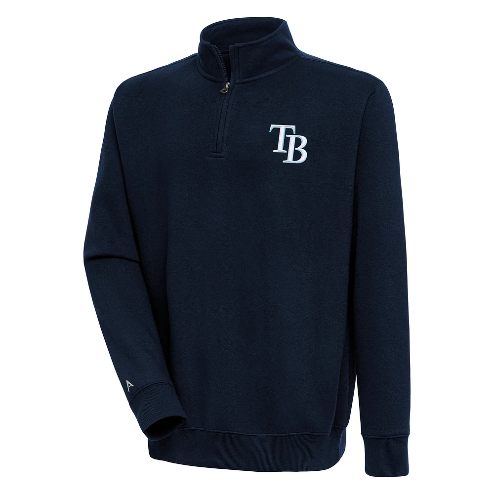 Men's Antigua Navy Tampa Bay Rays Victory Quarter-Zip Pullover Top