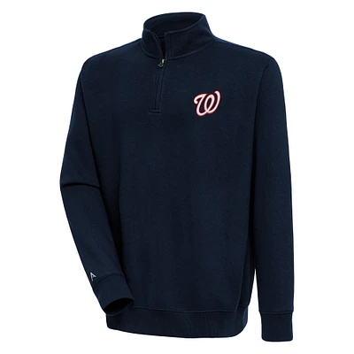 Men's Antigua Navy Washington Nationals Victory Quarter-Zip Pullover Top